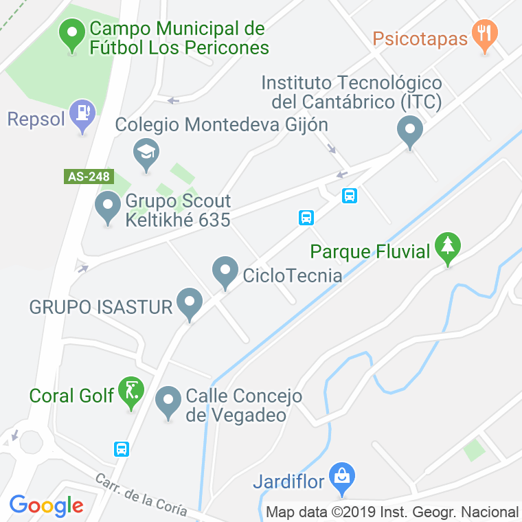 Código Postal calle Concejo De Cudillero en Gijón