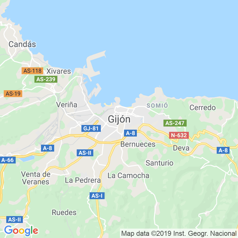 Código Postal calle Concejo De Degaña en Gijón