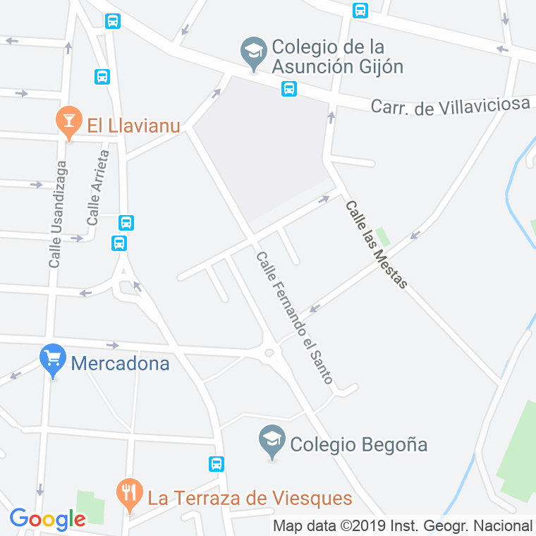 Código Postal calle Fernando El Santo en Gijón
