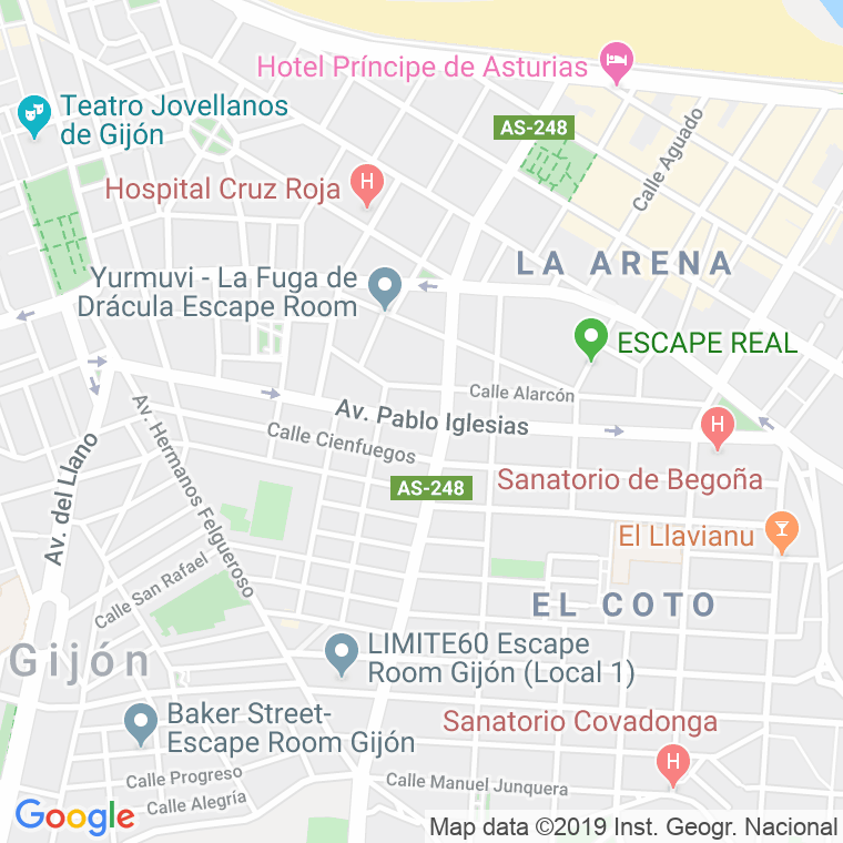 Código Postal calle Pablo Iglesias, De, avenida (Impares Del 59 Al Final)  (Pares Del 56 Al Final) en Gijón