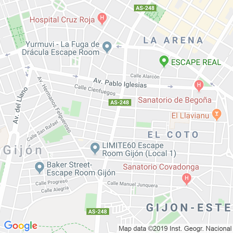 Código Postal calle Ramon Y Cajal   (Impares Del 1 Al Final)  (Pares Del 14 Al Final) en Gijón