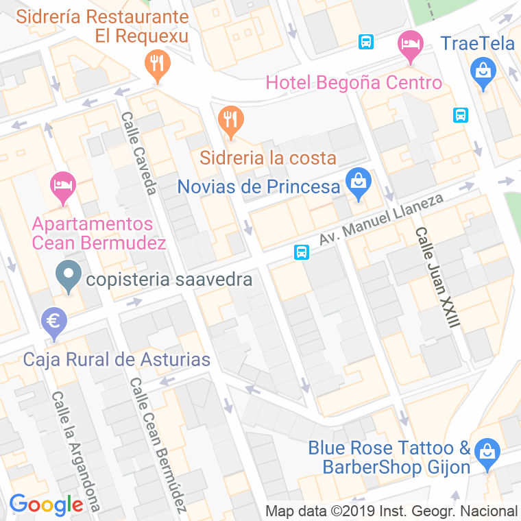 Código Postal calle Domingo Garcia De La Fuente en Gijón