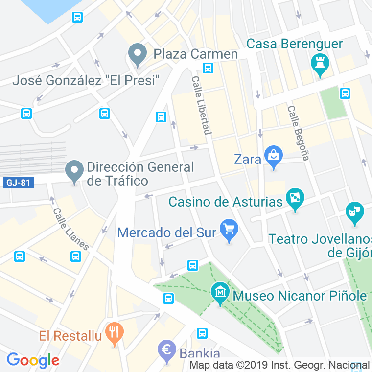 Código Postal calle Donato Arguelles en Gijón