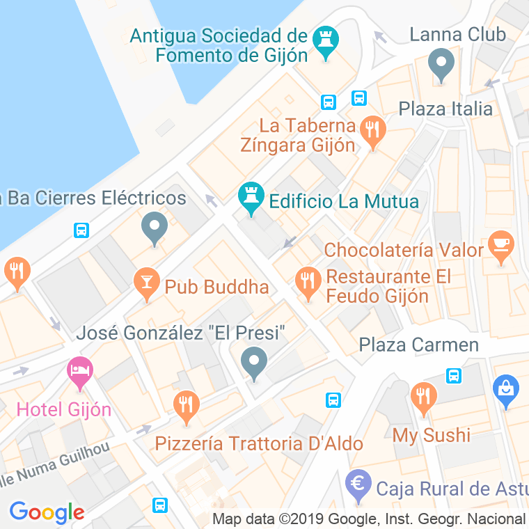 Código Postal calle Felipe Menendez en Gijón