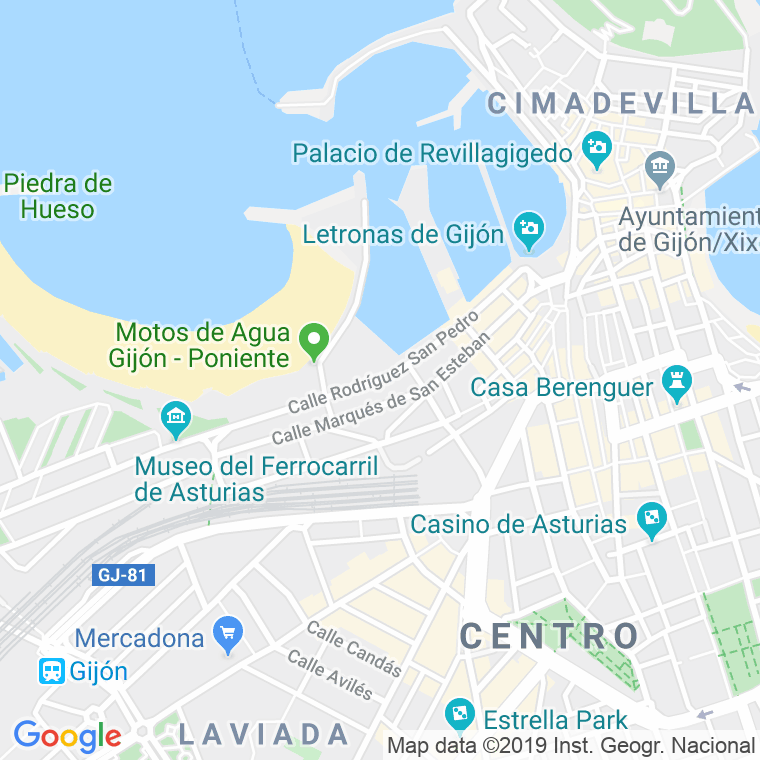 Código Postal calle Rodriguez Sampedro en Gijón