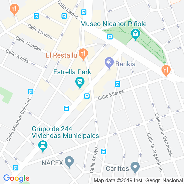 Código Postal calle Decano Prendes Pando   (Impares Del 1 Al 5)  (Pares Del 2 Al 12) en Gijón