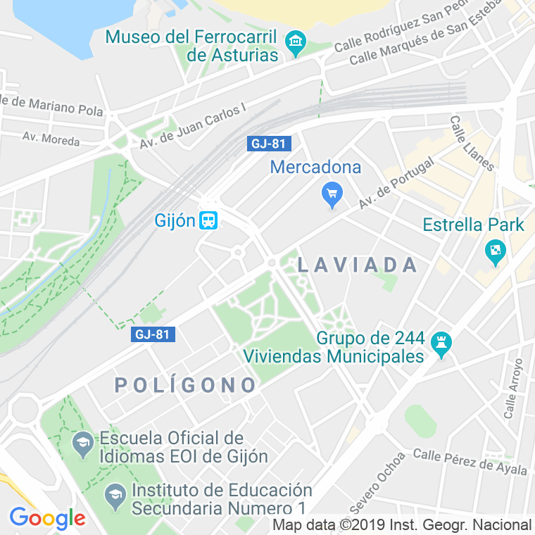Código Postal calle Portugal, De, avenida en Gijón