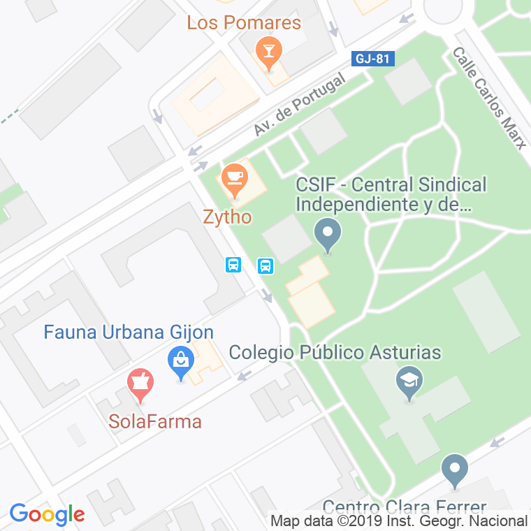 Código Postal calle Puerto De Pajares en Gijón