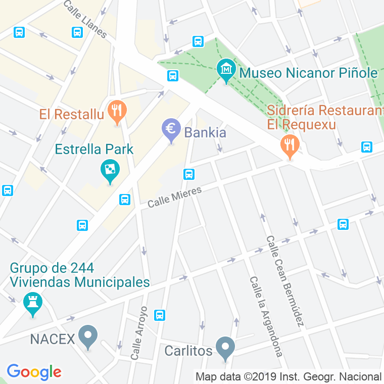 Código Postal calle Mieres en Gijón