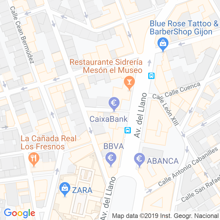 Código Postal calle Santa Rufina en Gijón