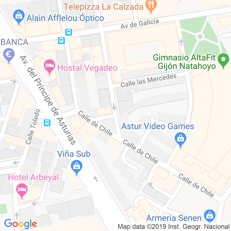 Código Postal calle Aurora Albornoz en Gijón