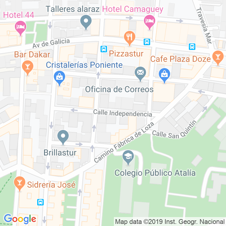 Código Postal calle Independencia en Gijón