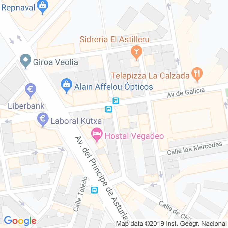 Código Postal calle Pablo Neruda en Gijón