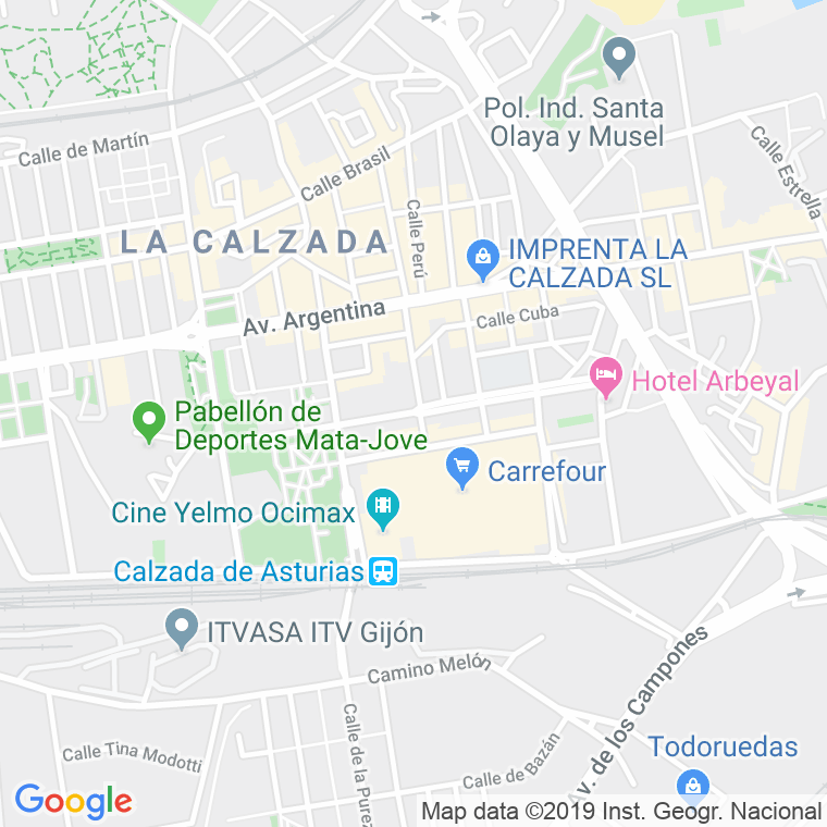 Código Postal calle Andes, Los en Gijón