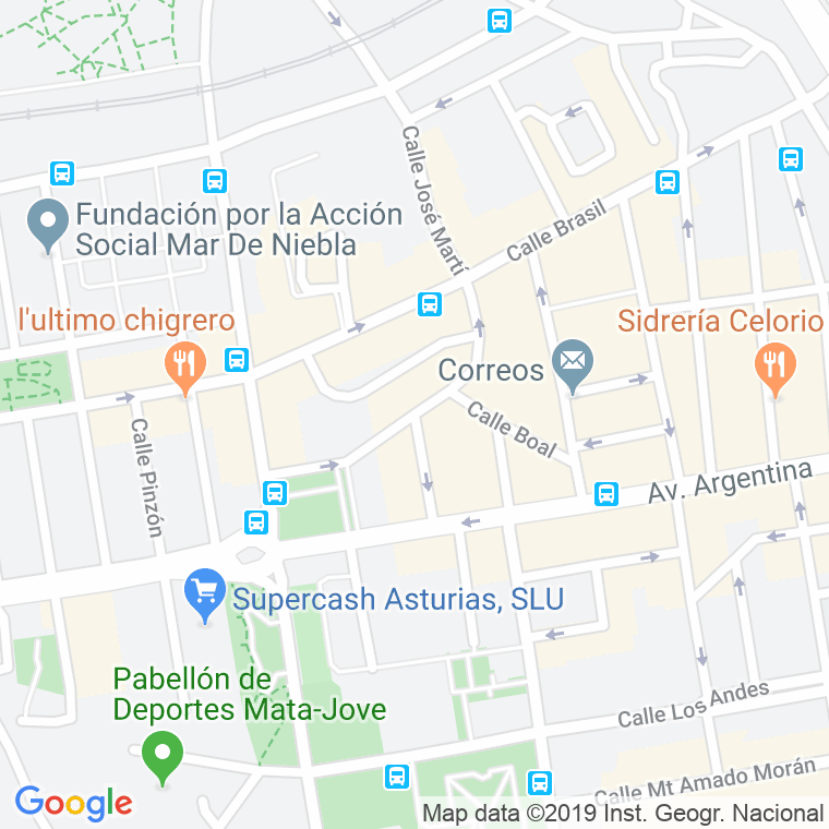 Código Postal calle Bogota en Gijón