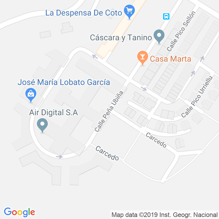 Código Postal calle Peña Ubiña (Castrillon) en Avilés