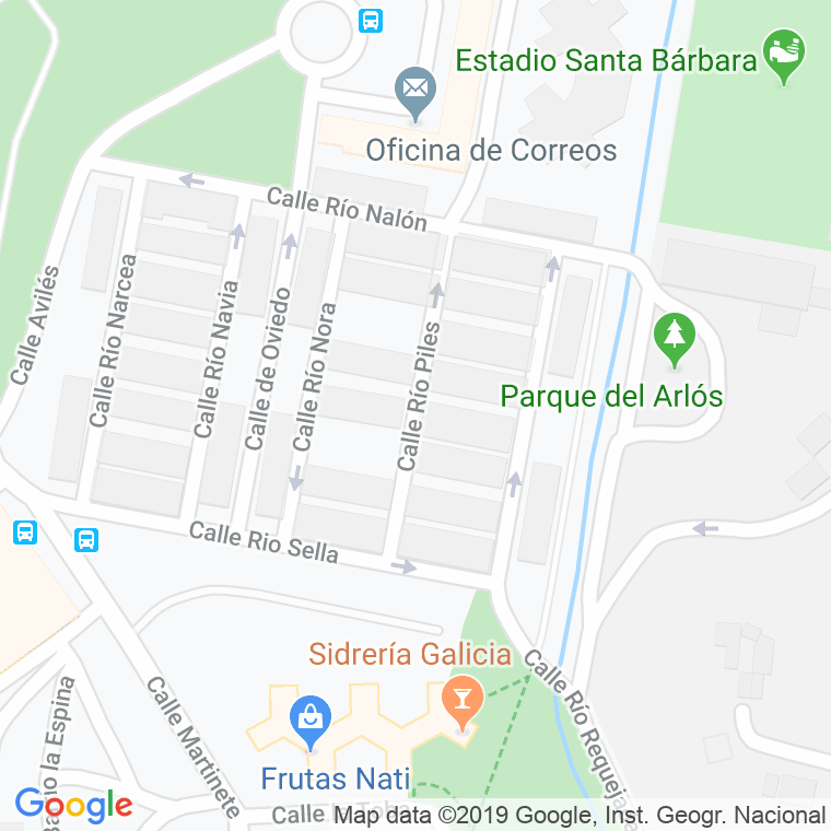 Código Postal calle Rio Piles en Avilés