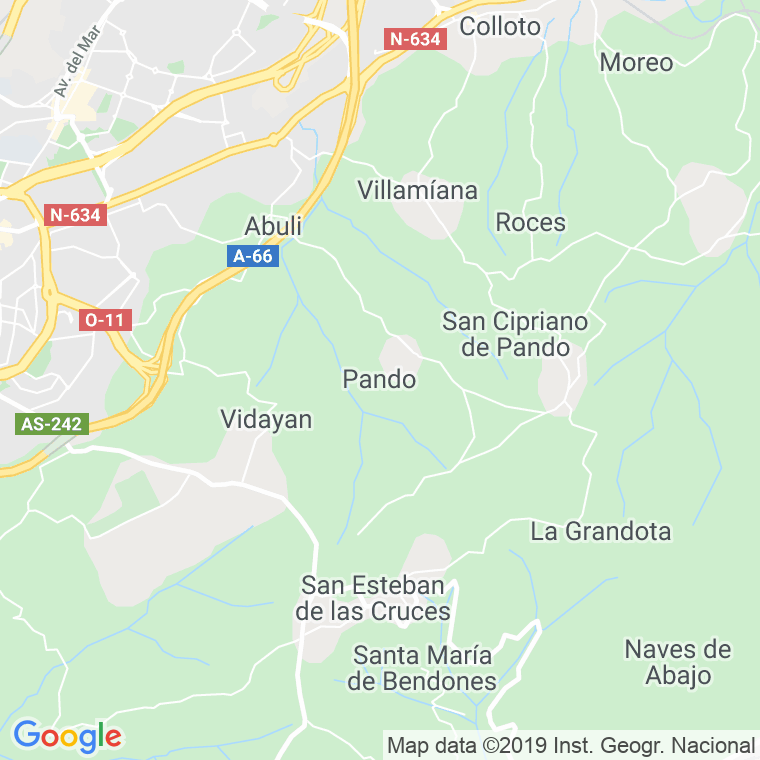 Código Postal de Pando (Belmonte) en Asturias