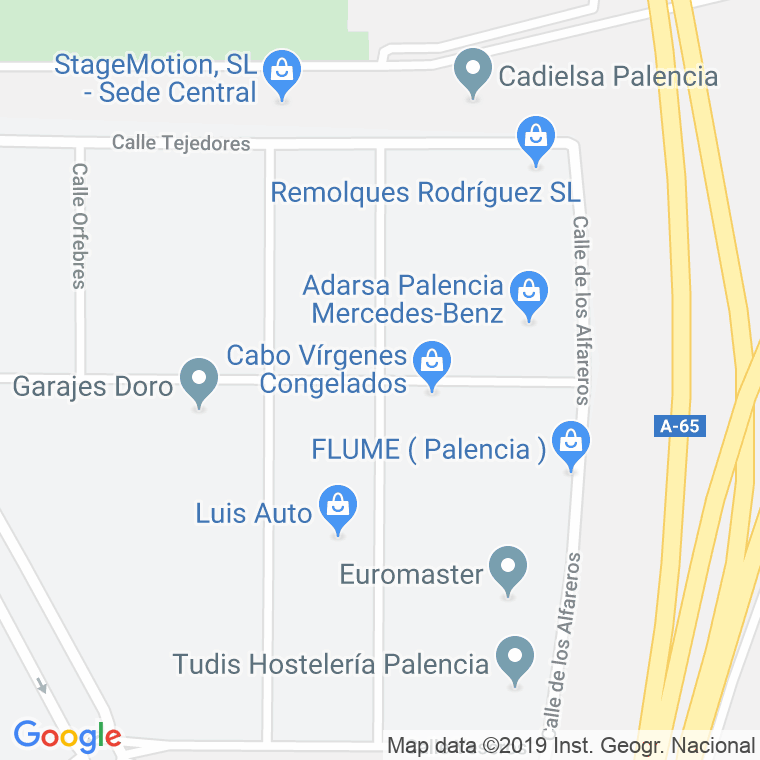 Código Postal calle Bordadores, De Los en Palencia