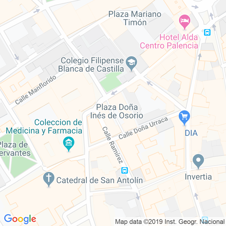 Código Postal calle Doña Ines De Osorio, plaza en Palencia