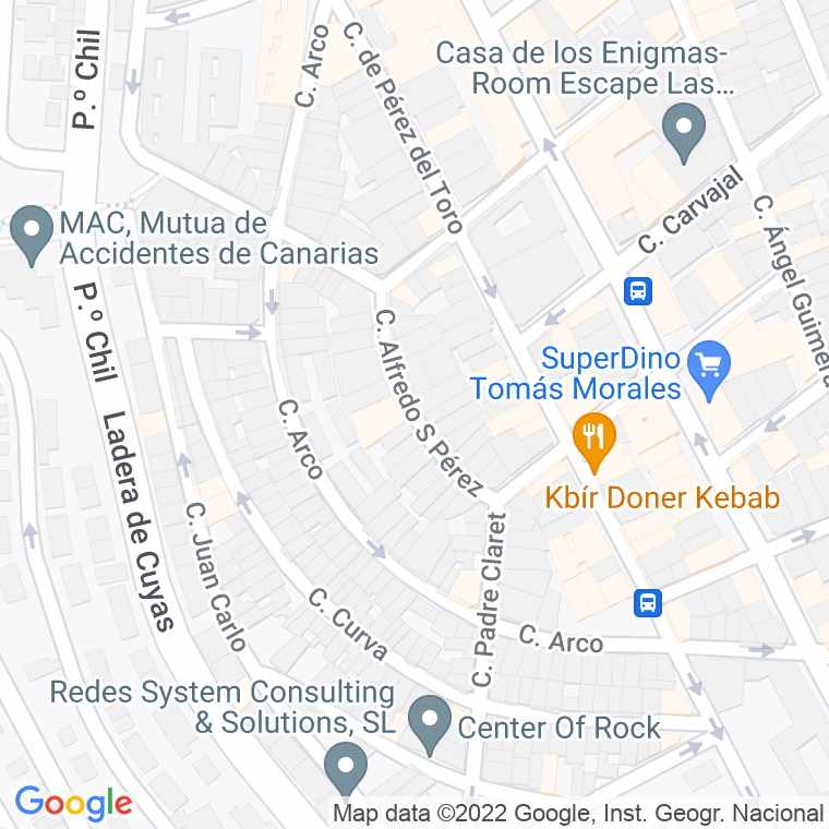 Código Postal calle Alfredo S. Perez en Las Palmas de Gran Canaria