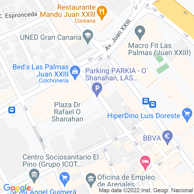 Código Postal calle Doctor Rafael O'shanahan, plaza en Las Palmas de Gran Canaria
