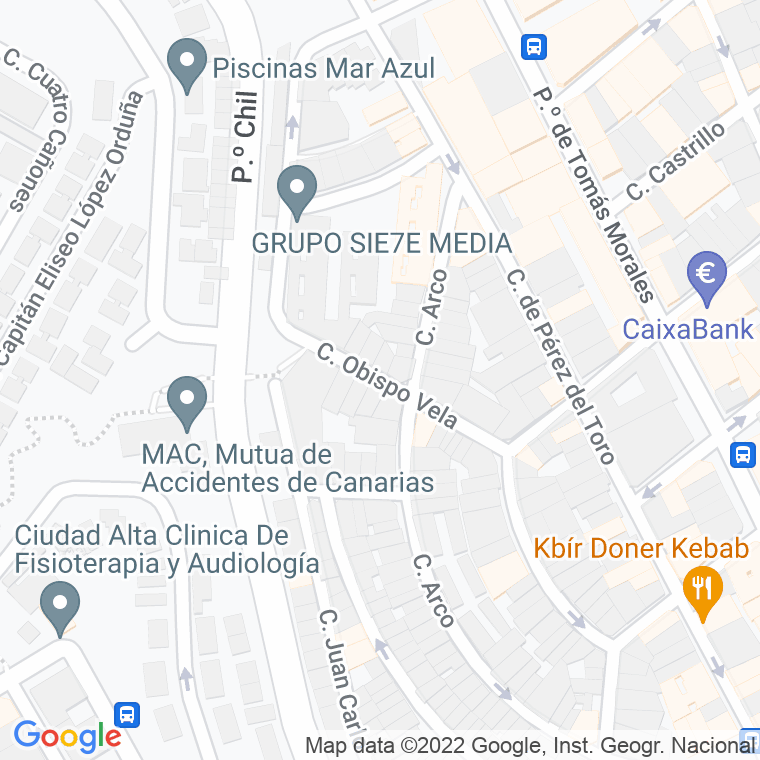 Código Postal calle Obispo Vela en Las Palmas de Gran Canaria