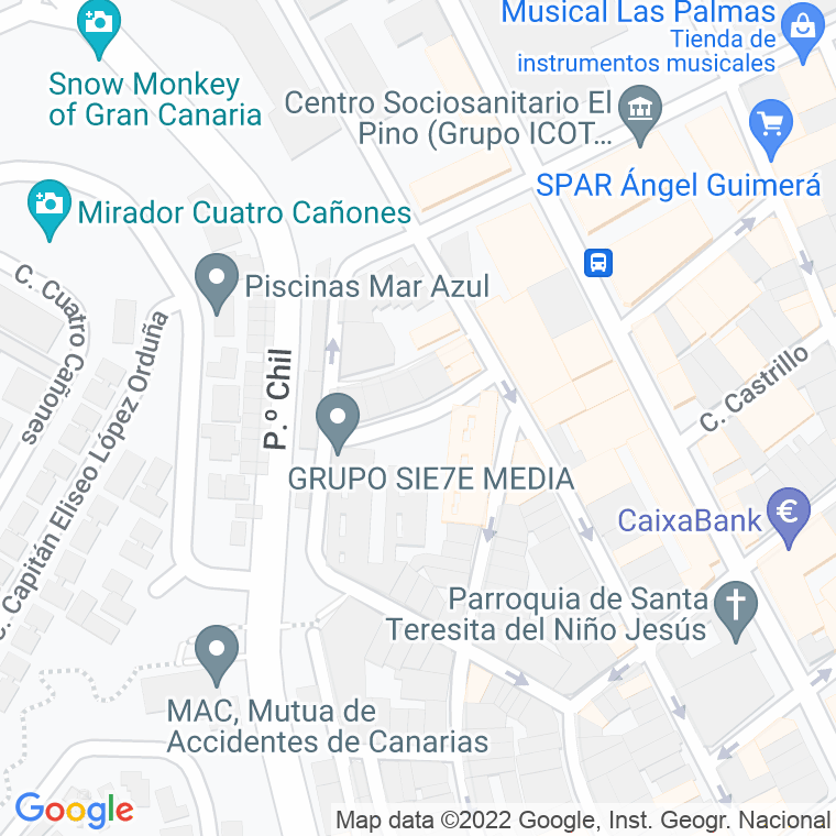 Código Postal calle Vigilante Garcia Cabello en Las Palmas de Gran Canaria