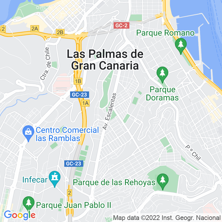 Código Postal calle Doramas, plaza (Impares Del 1 Al Final)  (Pares Del 2 Al Final) en Las Palmas de Gran Canaria