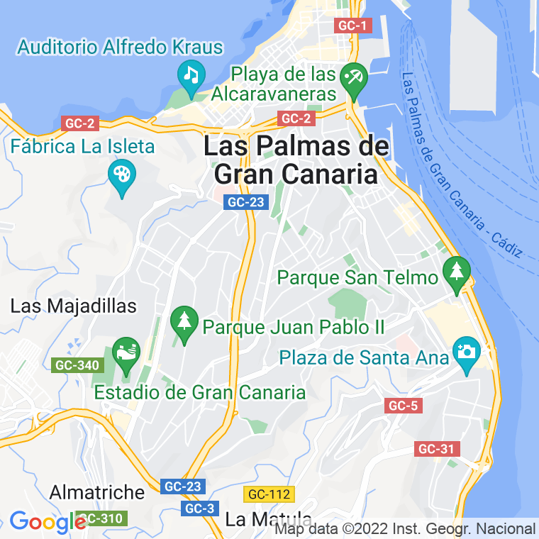 Código Postal calle Escaleritas, avenida (Impares Del 1 Al 111)  (Pares Del 2 Al 140) en Las Palmas de Gran Canaria