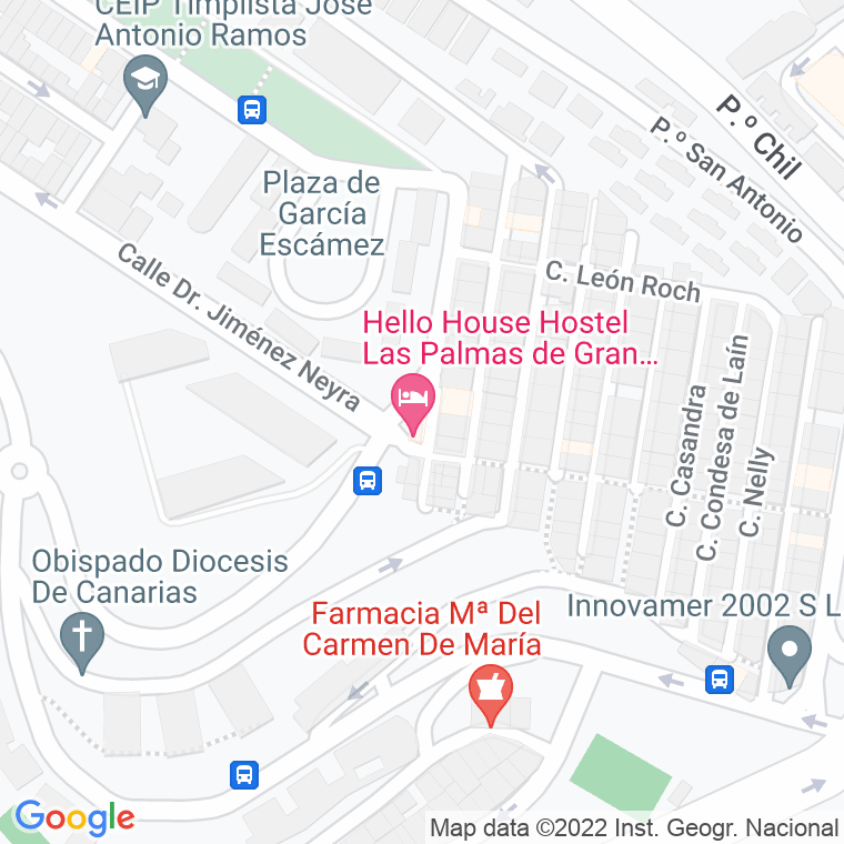 Código Postal calle Albergues Pedro Hidalgo en Las Palmas de Gran Canaria