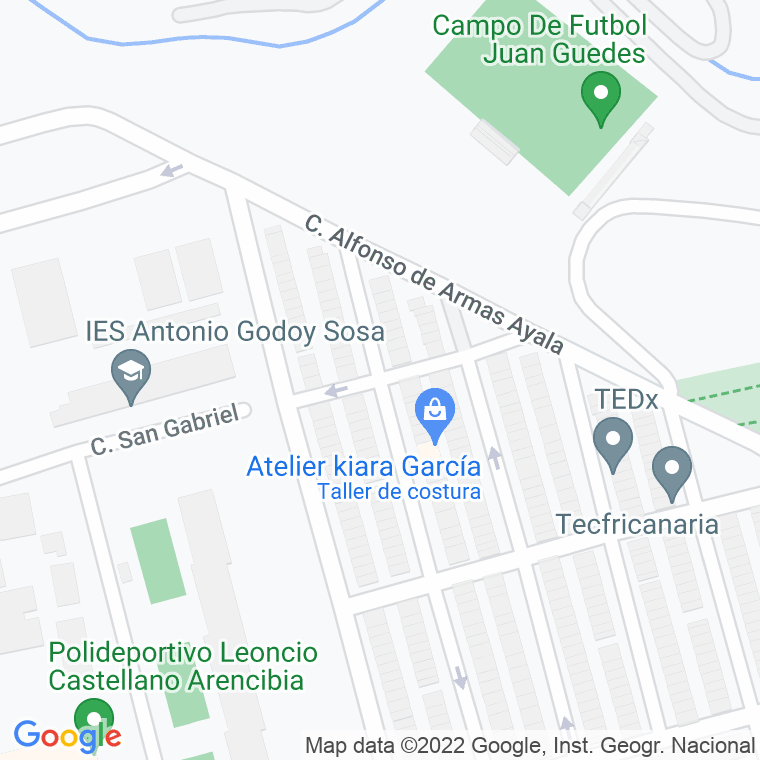 Código Postal calle Acuarelista Comas Quesada (Tamaraceite) en Las Palmas de Gran Canaria