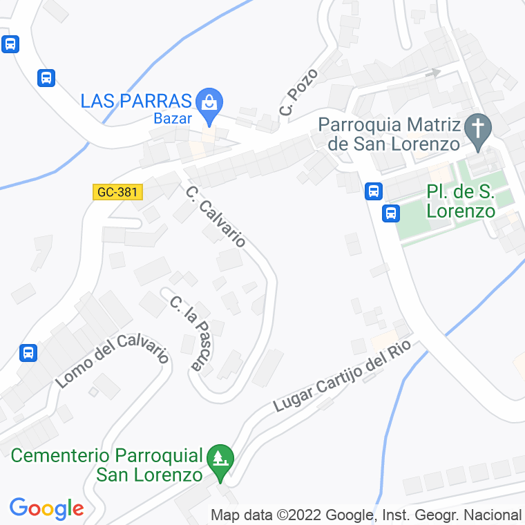 Código Postal calle Calvario (S.lorenzo) en Las Palmas de Gran Canaria