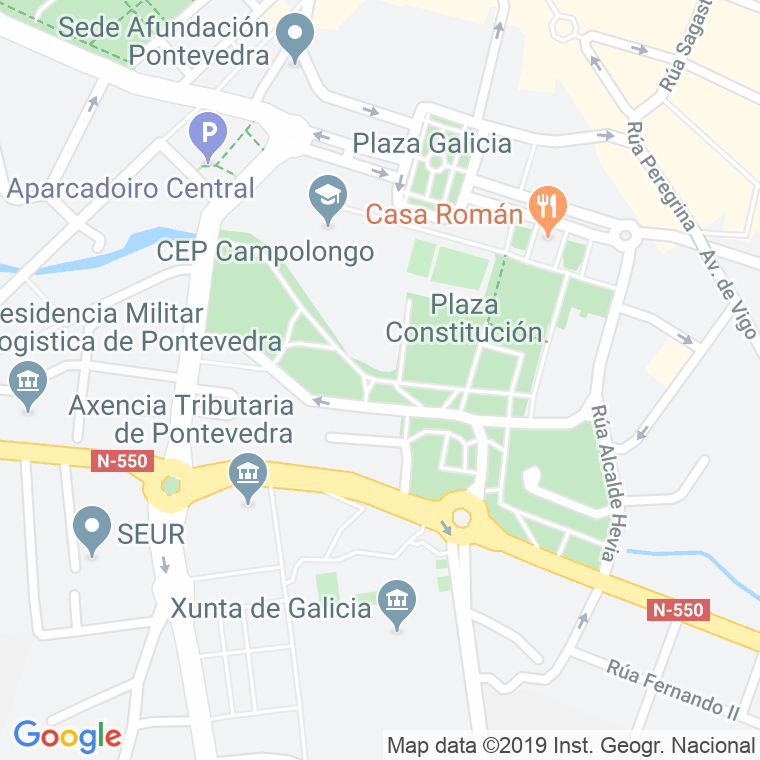 Código Postal calle Valle Inclan, paseo en Pontevedra