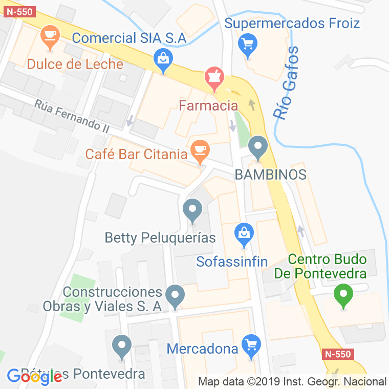 Código Postal calle Bilbiano Fernandez-osorio Tafall, De en Pontevedra
