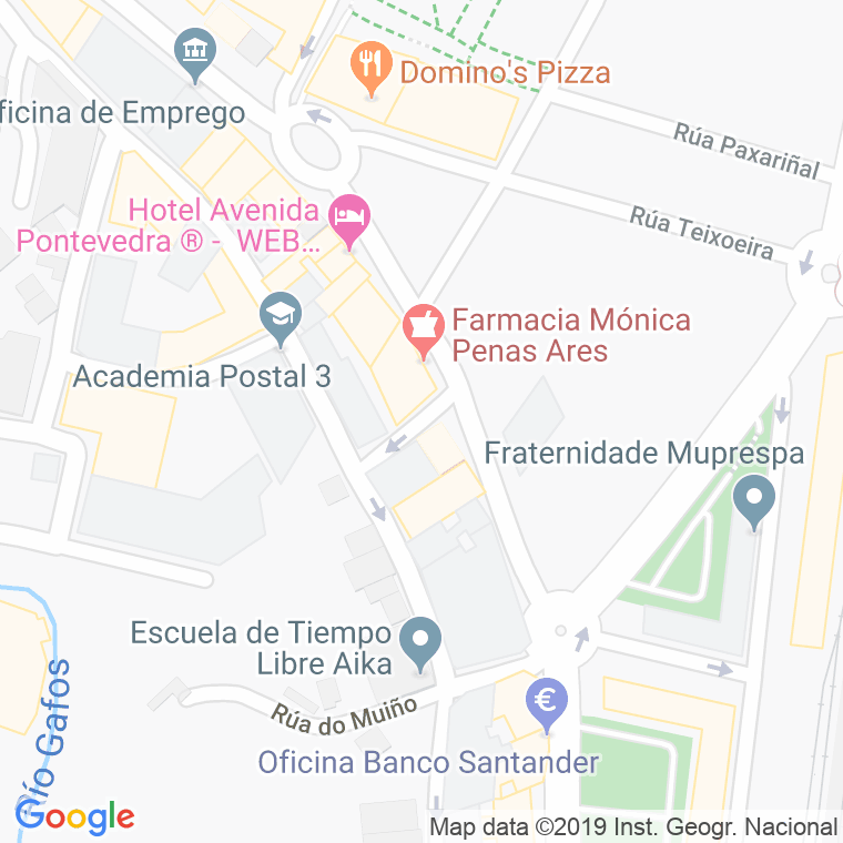 Código Postal calle Eduardo Pondal, travesia en Pontevedra