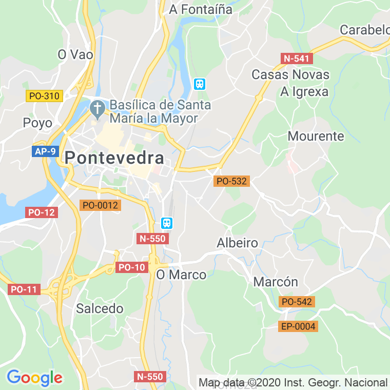 Código Postal calle Eiriña en Pontevedra