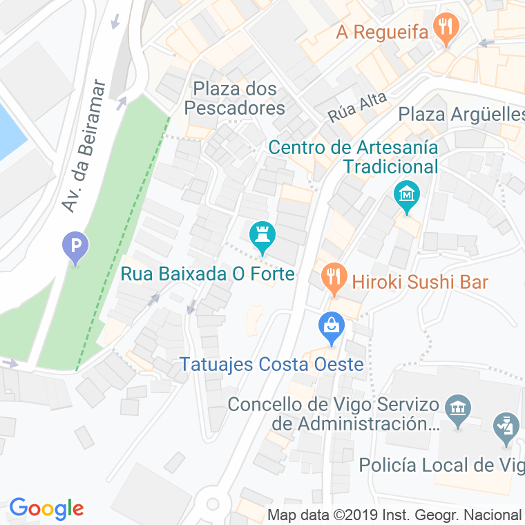 Código Postal calle Forte-vigo Vello, baixada en Vigo