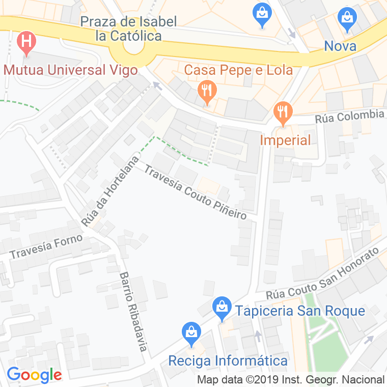 Código Postal calle Couto Piñeiro, travesia en Vigo