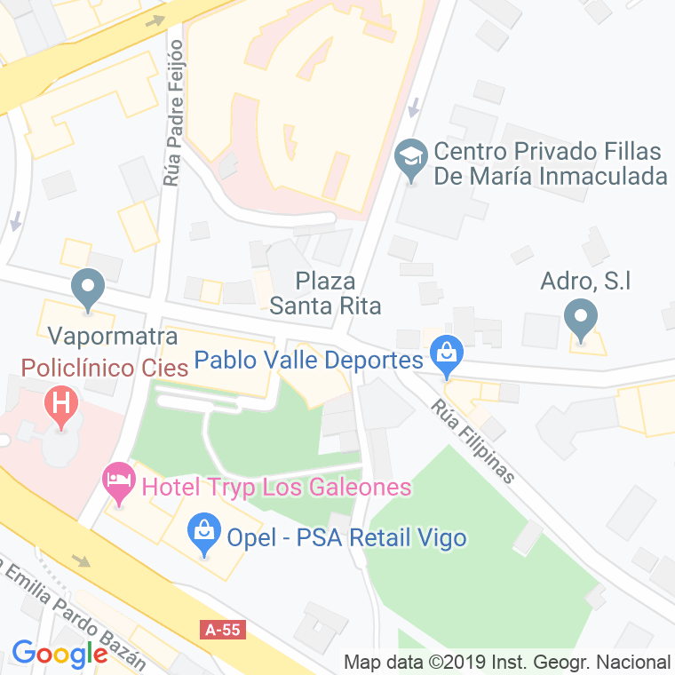 Código Postal calle Santa Rita, praza en Vigo