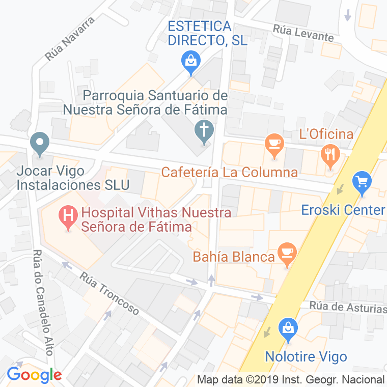 Código Postal calle Fatima, callejon en Vigo
