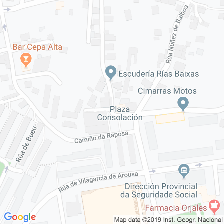 Código Postal calle Consolacion, praza en Vigo