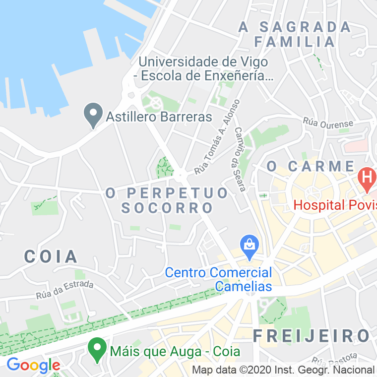Código Postal calle Coruña, De A en Vigo