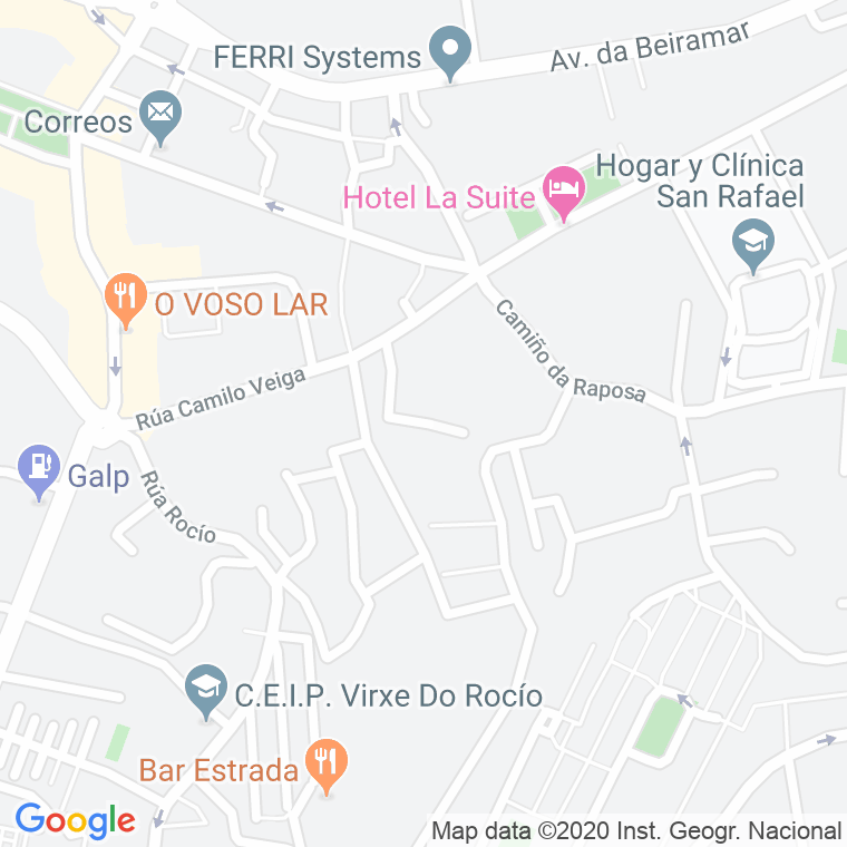 Código Postal calle Jose De La Peña en Vigo