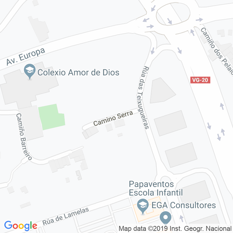 Código Postal calle Serra Alcabre, camiño en Vigo
