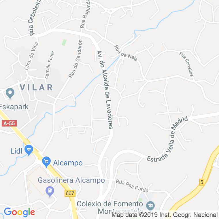 Código Postal calle Alcalde De Lavadores en Vigo