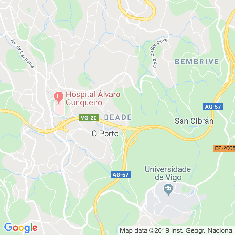 Código Postal calle Avion (Beade), lugar en Vigo