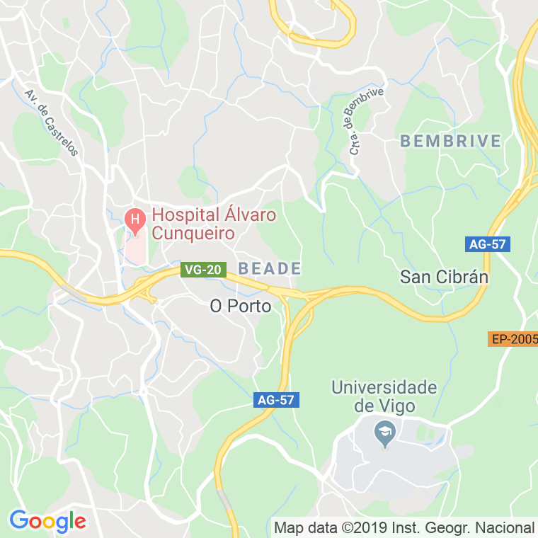 Código Postal calle Pando (Beade), lugar en Vigo