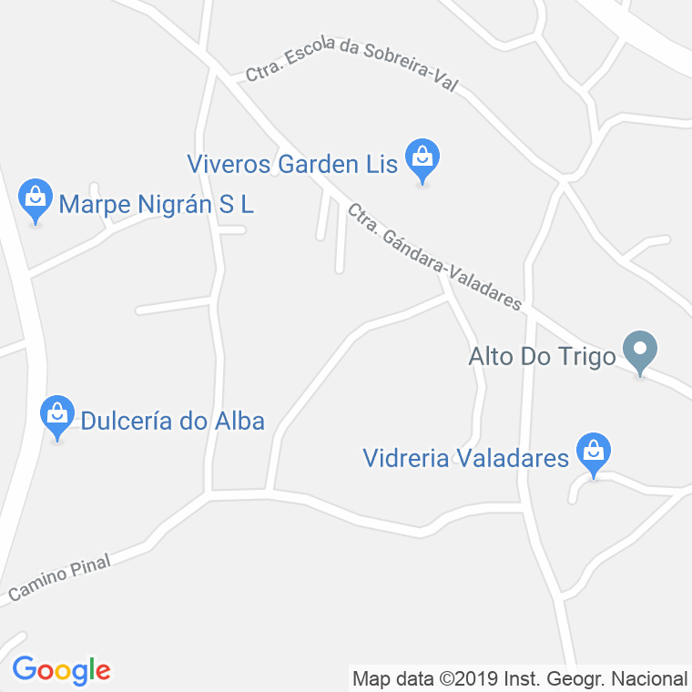 Código Postal calle Antergo De Maquias (Valadares), lugar en Vigo