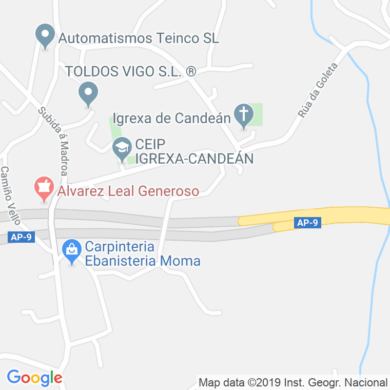 Código Postal calle Calvario, O (Candean), lugar en Vigo
